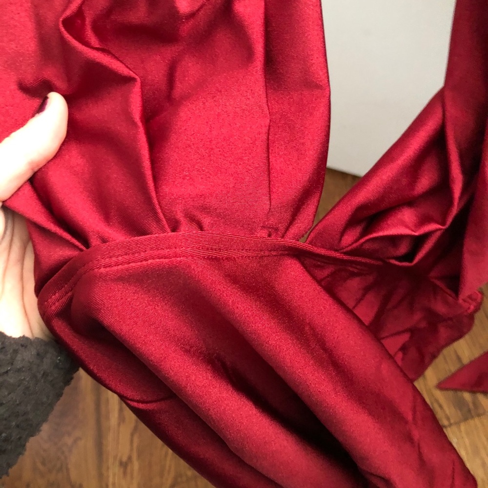 Red silk bodysuit showpo - Picture 5 of 5